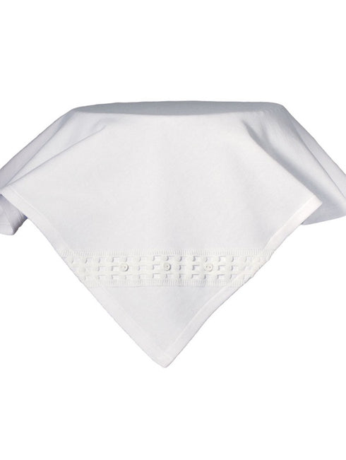 Little Things Mean A Lot White Christening Receiver Blanket - SophiasStyle.com